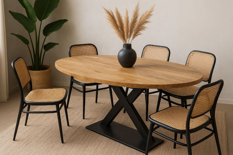 Een mangohouten ovale eettafels in je huis